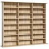 CD/DVD Storage Unit, 1032 CDs / 594 DVDs, 24 Compartments, 18 Adjustable Shelves, Oak