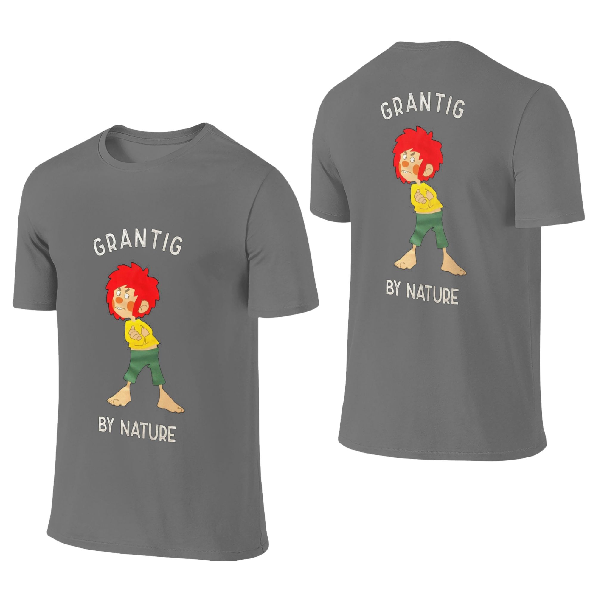 

100 Cotton Pumuckl Grantig by nature TShirt Unisexs Double Sided T Shirt Unisex ONeck Summer Shirts Tops S6XL L