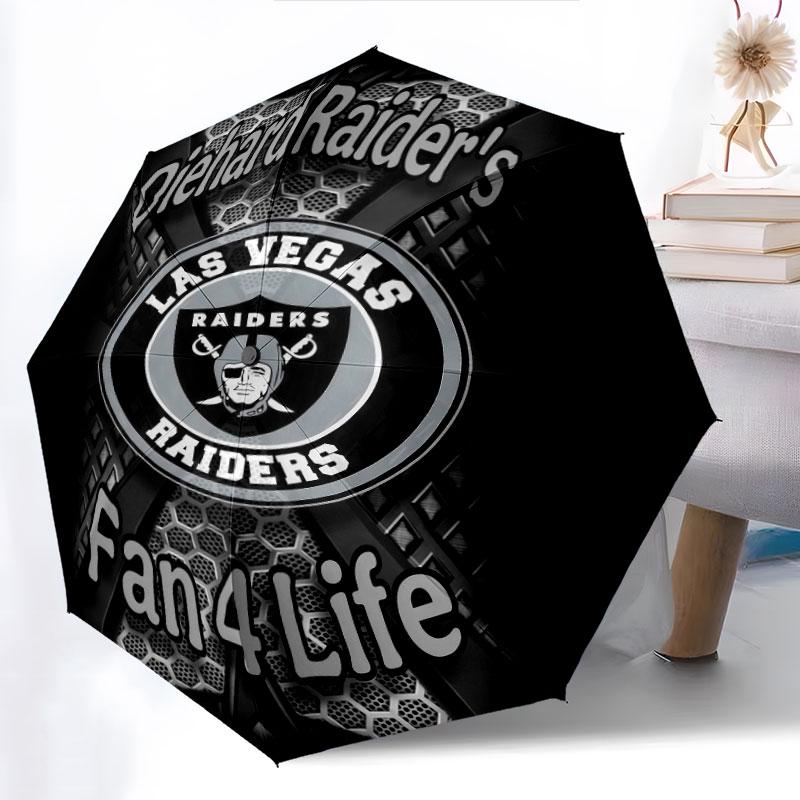 Raiders Pattern, Automatic Folding Umbrella, Portable and Foldable Design, 8 Ribs, a Christmas or Birthday Gift.
