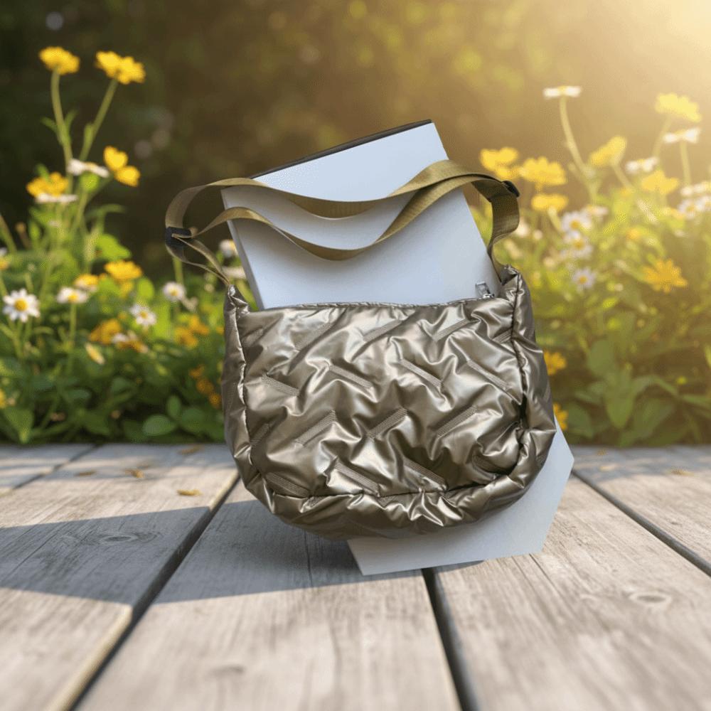 Dumpling Bag Crossbody Bag Korean Style Nylon Handbag Cute Bright Space Cotton Tote Bag Lady