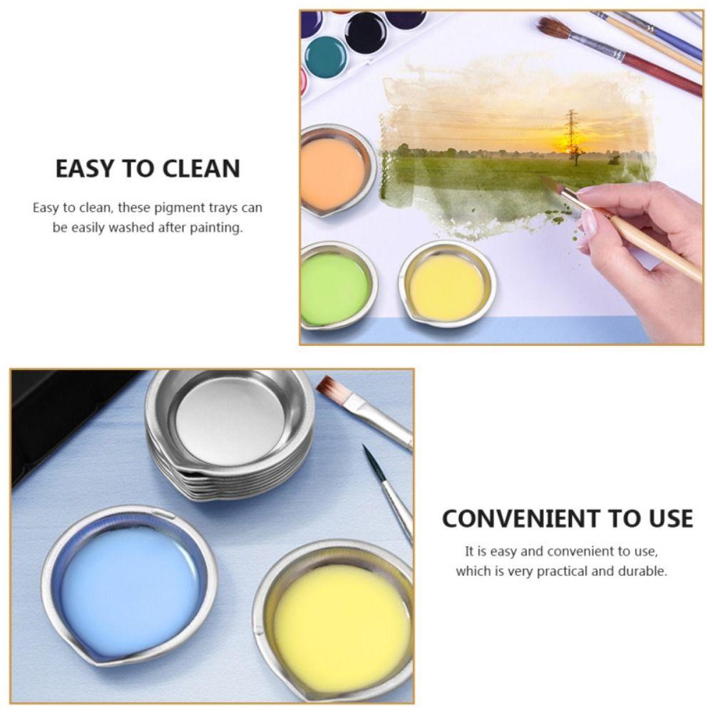 10pcs Stainless Steel Paint Color Mixing Cups Drawing Tablets Pour Mouth Palette  DIY Painting Tools