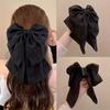 1PC Gentle Temperament Black Oversized Bow Streamer Hairpin, Back Head Hair Grab Clip, Hairpin, Headgear Clip.
