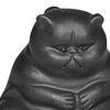 Statue, Miniature Kitten Figurines, Desk Figurine, Sculpture, Purple Clay, Tea Pet for