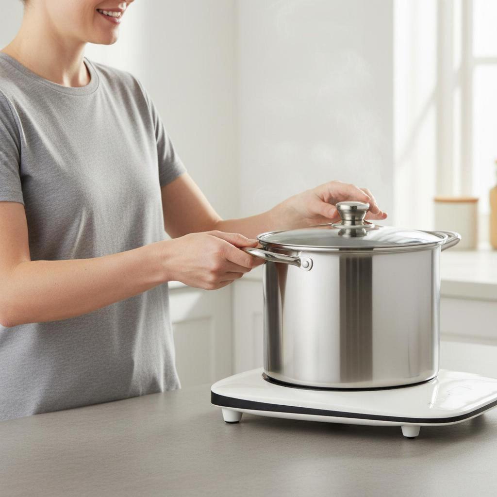 Stainless Steel Stock Pot Fast Heat Conduction Large Capacity Stew