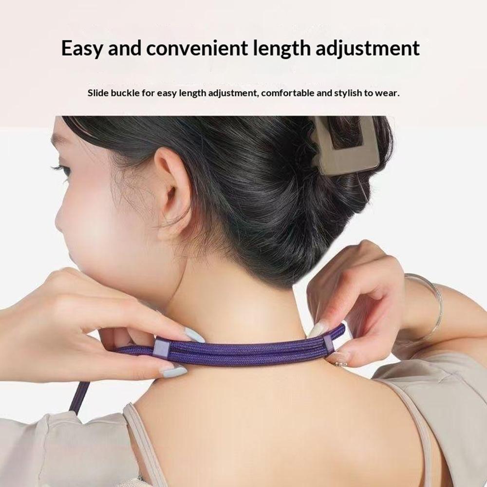 7MM Double Clasp Adjustable Lanyard Polyester Zinc Alloy Shoulder Strap for Dual-Hole Phone Cases