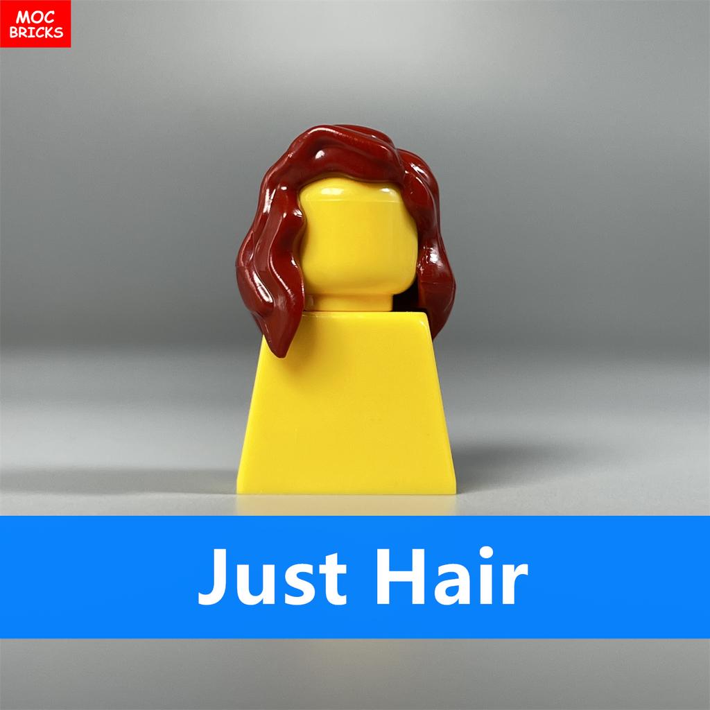 10pcs MOC Bricks Female Girl Hairs 1014 Women's Light Purple Medium Hair 4cm Figure Parts Accessories DIY Building Blocks Toys