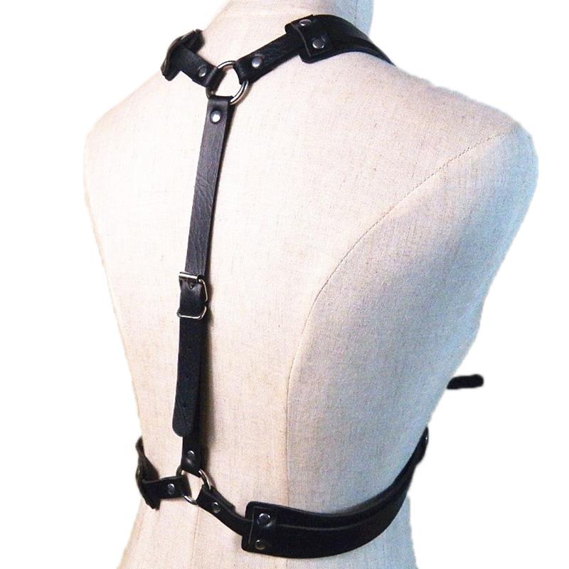 Punk Men Leather Harness Body Chest Bondage Belt Black Cosplay Erotic Belts