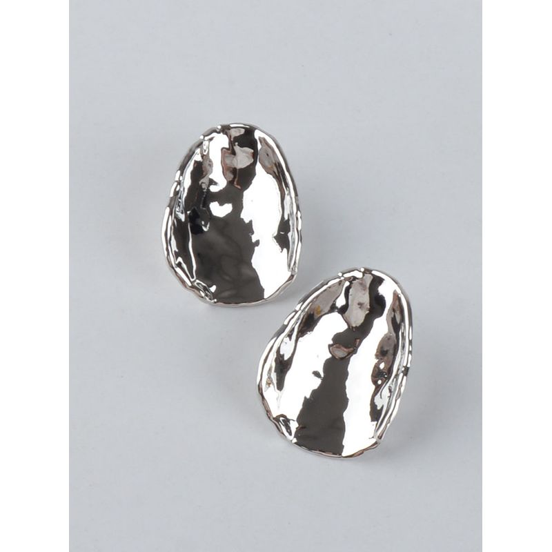 

Aboab Metal Texture Abstract 925 Silver Needle Silver ear clip