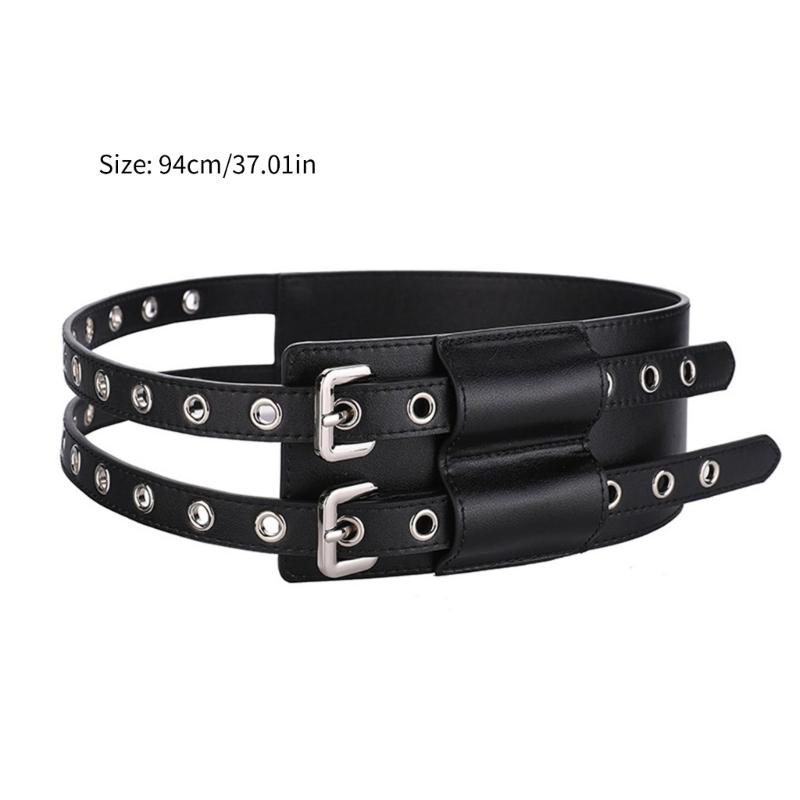 Leather Waist Belt With Matte Finish Large Eyelet Adjustable Waist Corset Belt For Women And Girl Fashion Coat Accessory