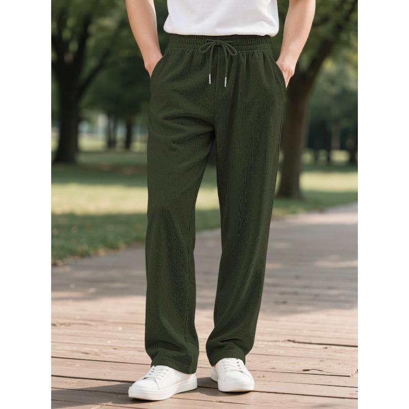 Men's Striped Drawstring Loose-Fit Pants | Comfortable Casual Trousers with Elastic Waist