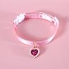 Pet Heart Pendant Collar for Cats, Anti-Choking Design, Double-Layer Pearl Heart Pendant Necklace for Princess Kittens and Puppies
