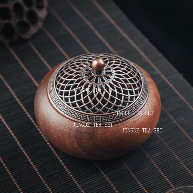 Walnut Incense Burner Indoor Sandalwood and Agarwood Incense Burner for Household Use Solid Wood Incense Burner Household Goods