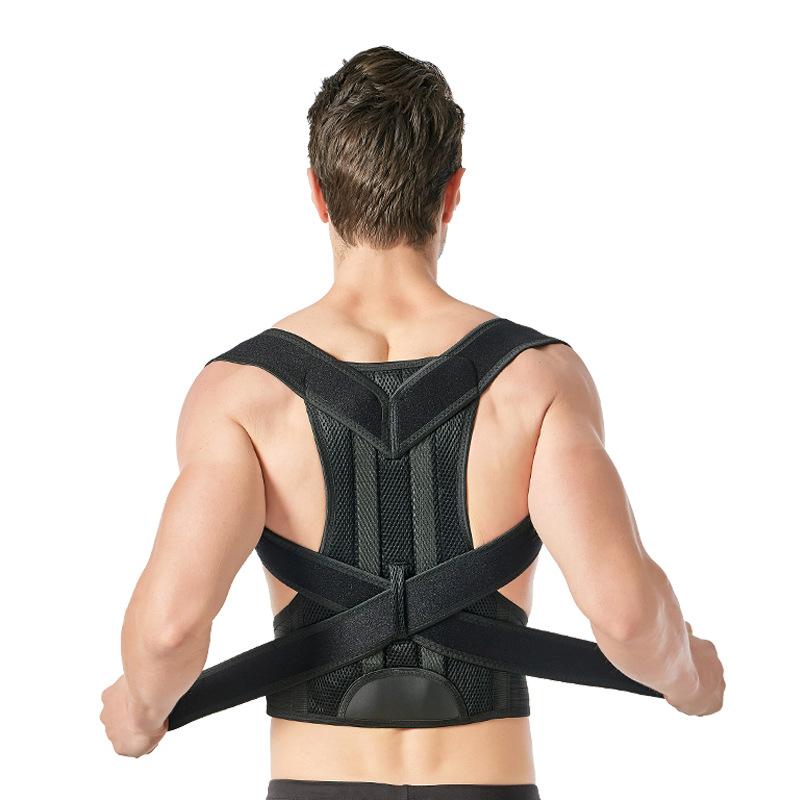 

Reinforced Belt Lumbar Column Posture Corrector Vest Adjustable Back Support Strap Shoulder Spine Brace Neck Stretcher Trainer waist girth 65-80cm чёрный