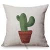 Greens Succulents Cactus Thorns Small Bonsai Design Sofa Decoration Cushion Cover Cotton Linen Office Throw Pillow Case