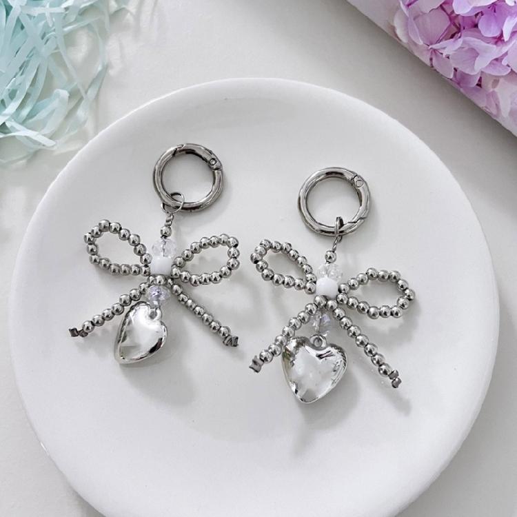 Lovely Keychain Pendants Sturdy Alloy Bowknot with Elegant Charm Bag Accessories for Trendy Ladies Women Daily Use