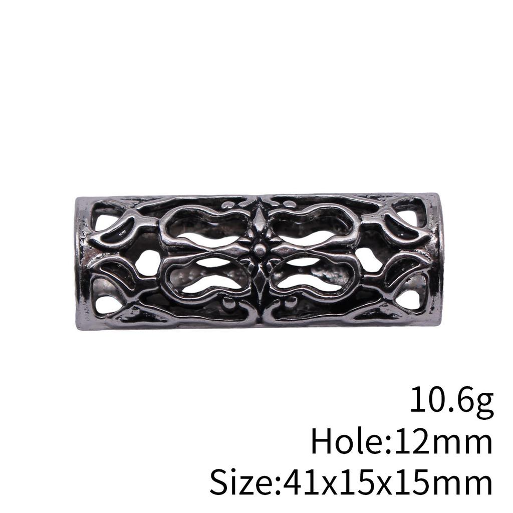 Hammered Texture Tube Spacer Beads Alloy Loose Beads For DIY Bracelet Dreadlocks Hair Braiding Jewelry Making Parts