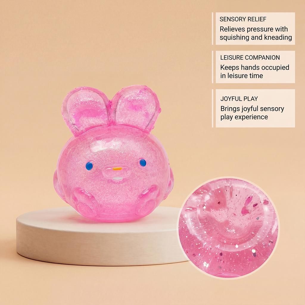 Jelly Rabbit Squeeze Toy Hops Sensory  Stress Relief Slow Rebound Soft Pinch Desktop Decoration Party Birthday Gifts