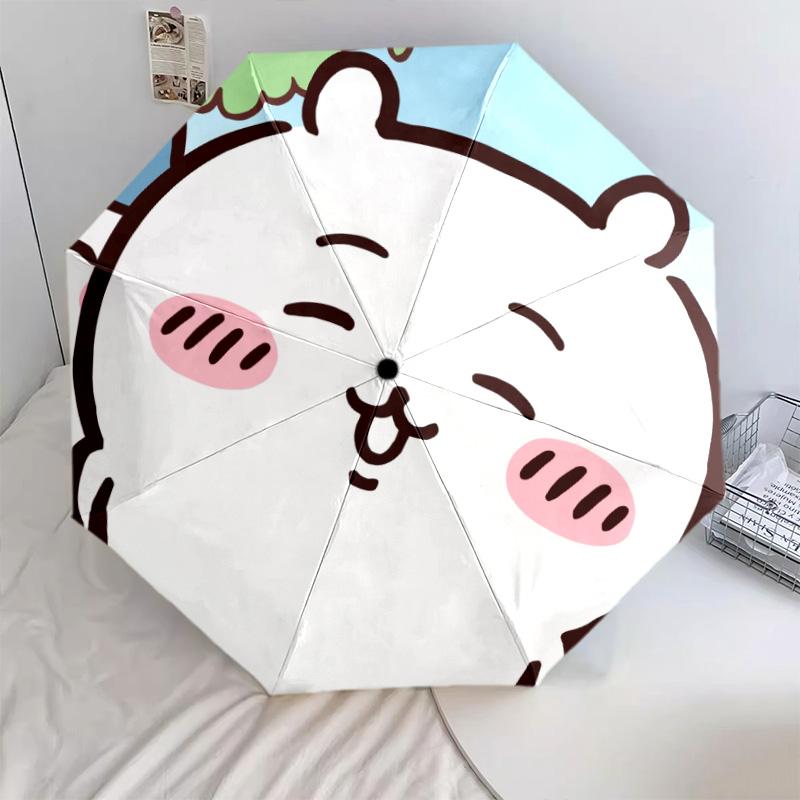 Chiikawa pattern, automatic folding umbrella, portable and foldable design, 8 ribs, a Christmas or birthday gift.