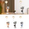Astronaut Statue with Light Resin Figurine Artwork Gift Crafts Tabletop Ornament