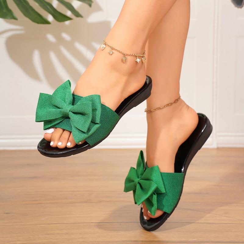 Fashion New Women Flats Slippers Summer Fashion Bow Tie Sandals Shoes for Women Flat Casual Beach Slippers Slides Women Zapatos De Mujer