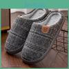 Fleece Vintage Plaid Warm Soft Mens Womens Slippers Minimalist Solid Color With Alphabet Pattern Round Toe Slipon Shoes For Fall Springwinter