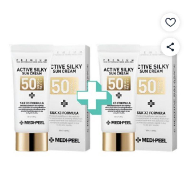 MEDI-PEEL Active Silky Sun Cream SPF50+ PA+++ 50ml X 2