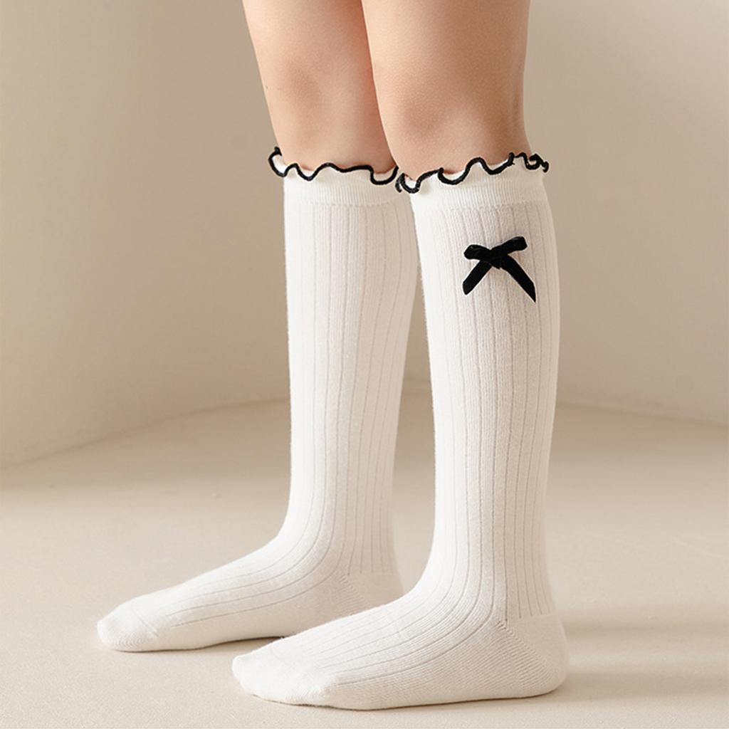 Girls Knee High Socks with Lace Trim and for School and Everyday Wear