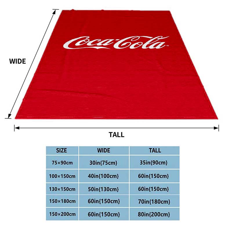 3D New Fashionable Printed C-Coca C-ColaS Flannel Sofa Bed Blanket Office Airplane Travel Picnic Warm Bed Cover Quilt Sleep Gift