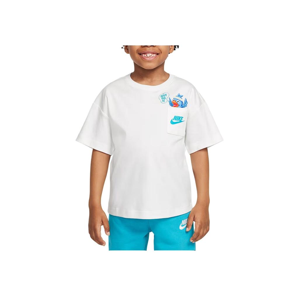 Nike T-Shirt Comfortable Soft Casual Versatile Short Sleeve Kids Tops Sail-White II3062-133