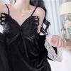 Cross-border Embroidery Butterfly with Chest Pad Suspender Pajama Set, Sexy Golden Velvet Pajama Three-piece Set Can Be Worn Outside The Home