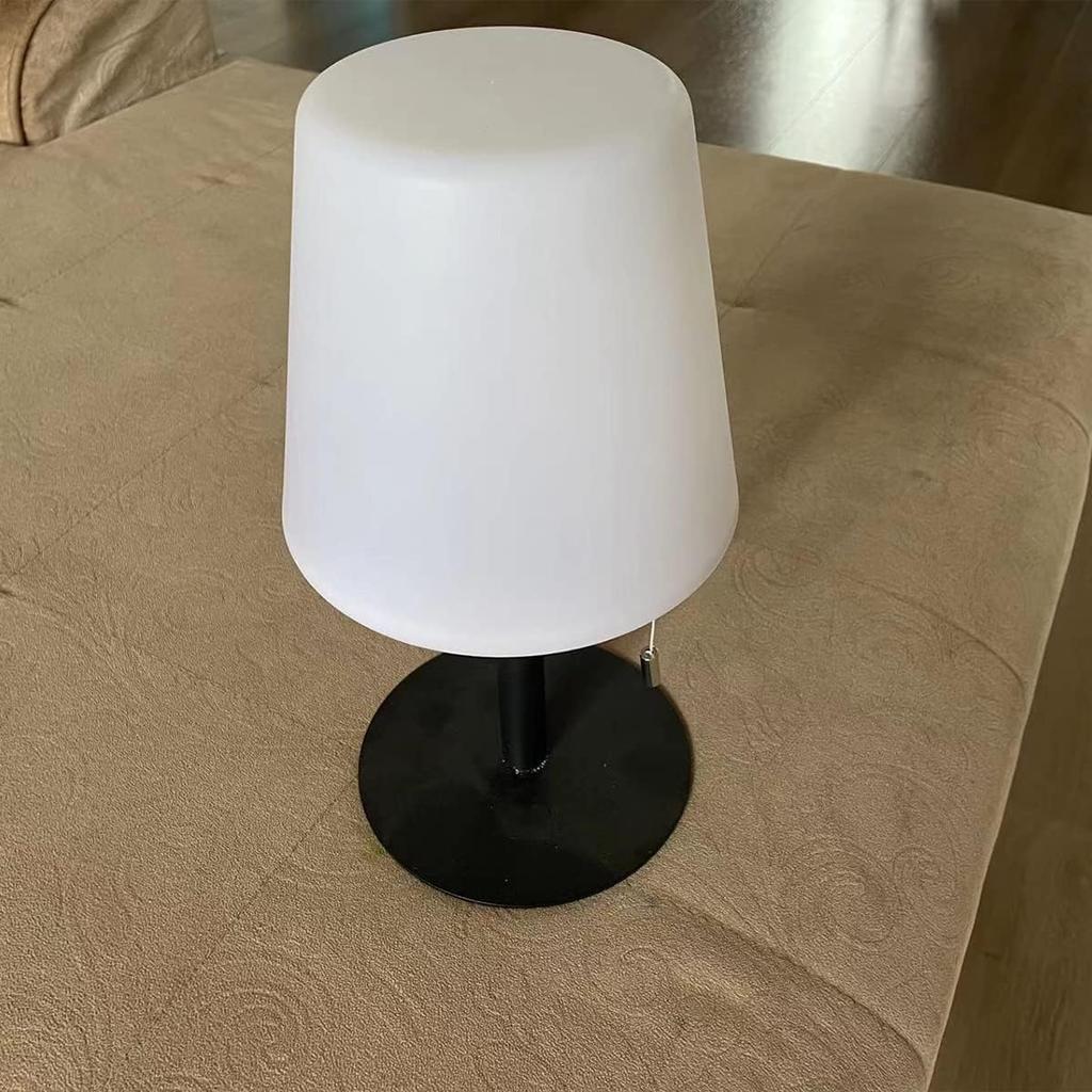 Outdoor Table Lamp/Portable LED Cordless Lamp/Rechargeable Battery lamp/ 2- Level Brightness/2 Lighting Modes/IP44 Waterproof/Metal Light Post and