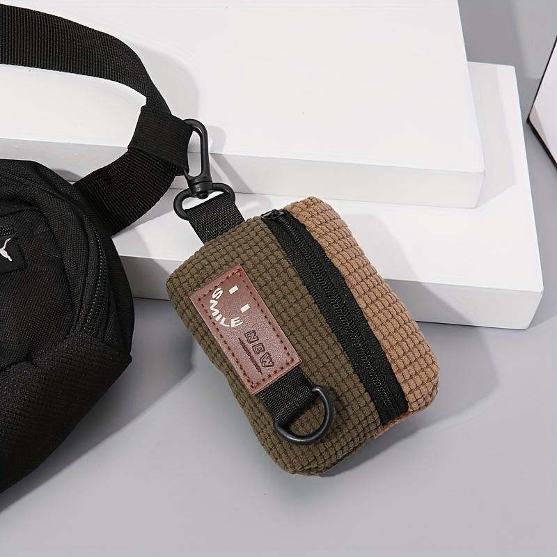Cord Samt Hängebeutel Schlüsselanhänger Tasche mit verstellbarem Riemen - Mehrfachfach-Organizer für Kopfhörer, Schlüssel & kleine Gadgets