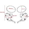 1 Pair Motorcycle Rearview Mirrors Foldable Round 7/8" Bar End Side Mirrors With LED Turn Signals For Bike Mirror + Light