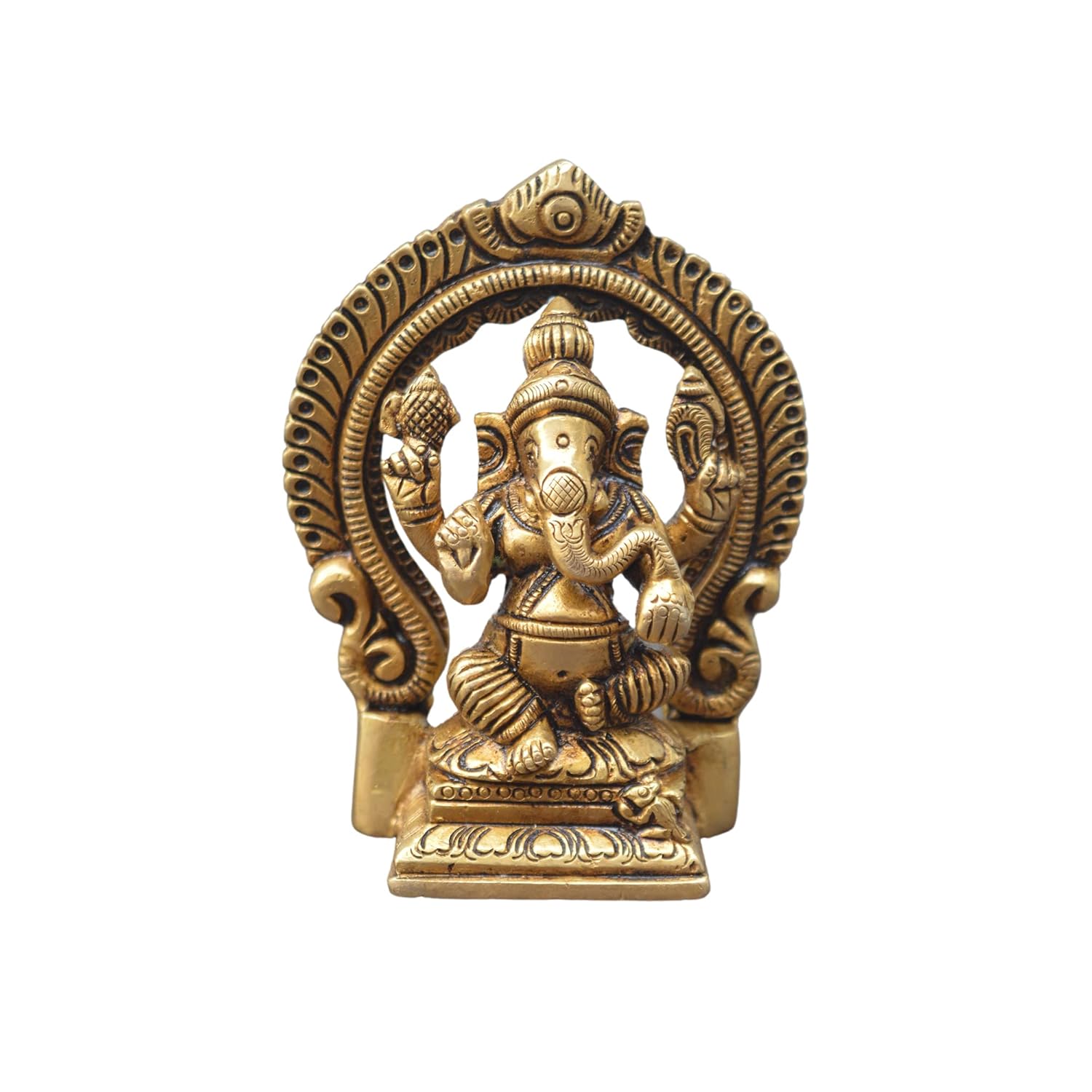 

Pure Brass Ganesh Ji, Ganesha, Ganpati Bappa Idol, For Pooja, Puja Mandir, Gold