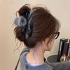 Plush Leather Bow Large Hair Claw Autumn/winter Furry Headband Womans Elegant Hair Pins Shark Clips Female Fashion Barrettes