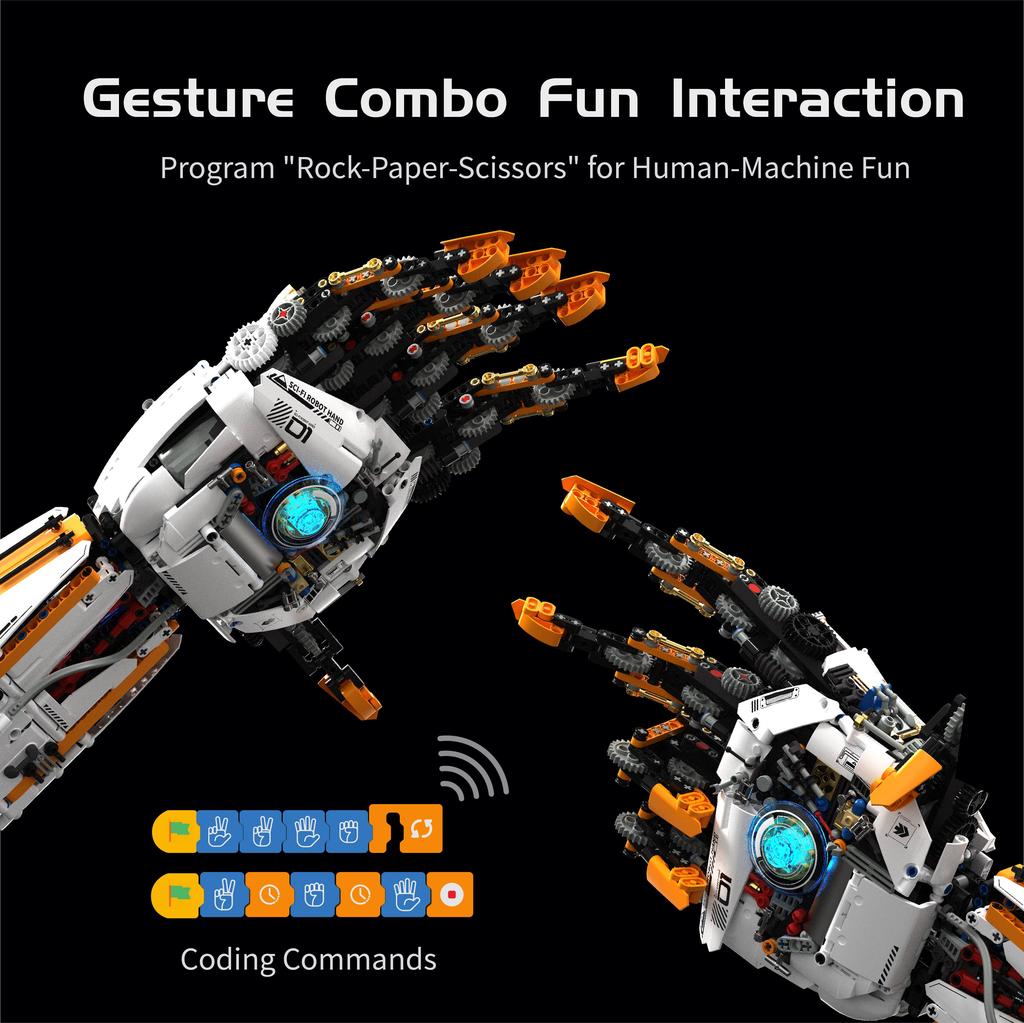 Moc Electric Bionic Robotic Arm Building Blocks Set Model Assembly Toy Home Decoration Educational Toy Birthday Holiday Gifts