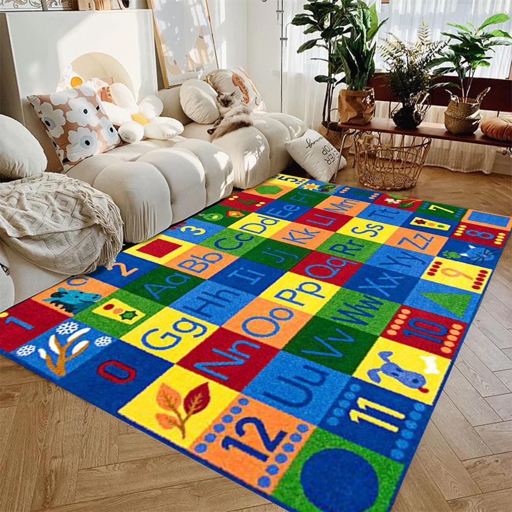 Fun Animal Fruit Number Play Mat NonSlip Educational Rug for Kids Nursery Living Room Learning Floor Carpet