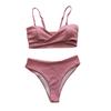 Women Sexy Solid Color Bikini Swimwear Two-Piece Swimsuit Swimming Beachwear