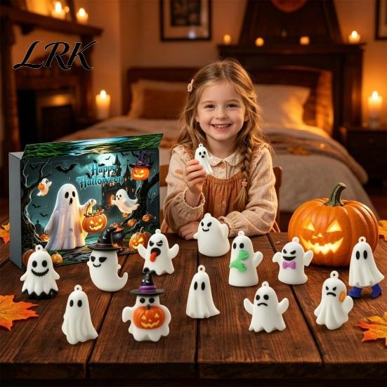 Ghost Collectible Toys 2026 Halloween Advent Calendar, 24 Day Countdown Figurine Set, Calendar Glow In Dark Toy for Kids, Party Favor Themed Puzzle