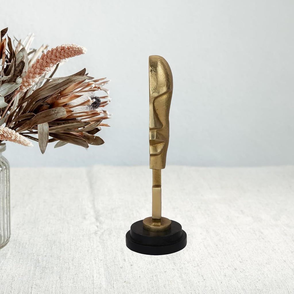 Gold Dazzle Aluminium Handmade Antique Sculpture Table Artifacts Showpiece Items for Home Decor Living Room