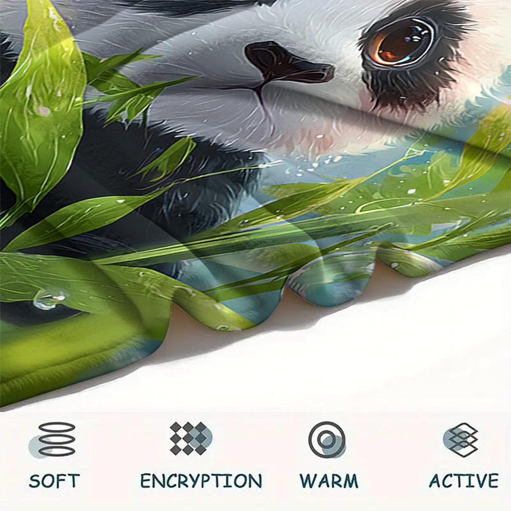 Panda Print Flannel Blanket, High quality Comfortable for All Seasons, Home Decor, Warmth and Comfort, Perfect for Christmas Gifts