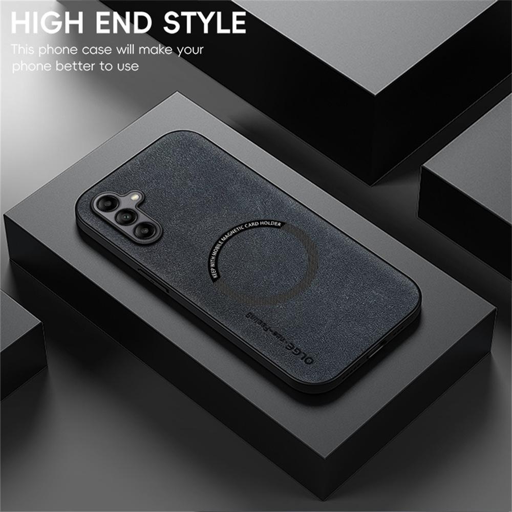 WANLONFENG YBP Series For Samsung Galaxy A05s 4G Magnetic Case with Tempered Glass Film PU Leather+TPU Phone Cover Large Cutout