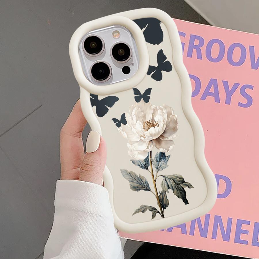 Soft Phone Cover Case for iPhone 8 17 Air 12 15 Plus XR 11 16 Pro Max 13 14 Butterfly Flower