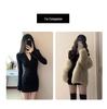 Women's Black Slim-Fit Dress with Coat - 2026 Autumn/Winter High-End Cinched Waist Little Black Dress