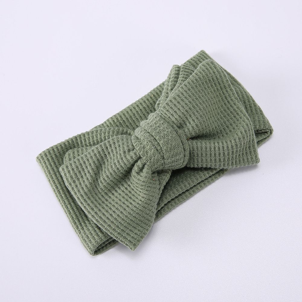 Vlasové doplňky Elastická vaflová tkanina Pokrývka hlavy pro dívky Big Bow Čelenka Baby Čelenka Bowknot Turban