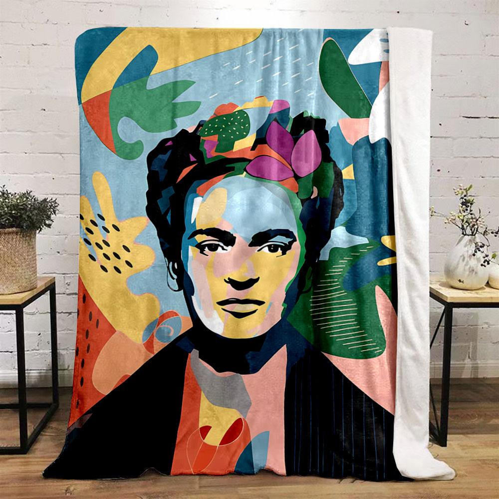 Frida Kahlo Abstract Art Throw Blanket Bedroom Blanket for Livingroom Couch Lunch Break Soft Cozy Throw for Friend's Festival Gift