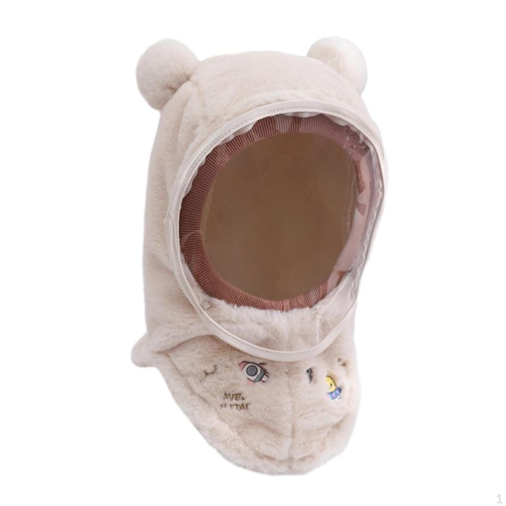 Gorro de invierno con diseño de orejas de animal y mascarilla para aventuras al aire libre