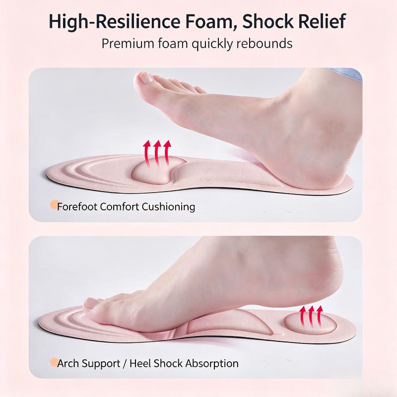 4D Memory Foam Orthopedic Insoles Foot Care Arch Support Pads for Women Men Flat Feet Daily Walking Standing Jobs
