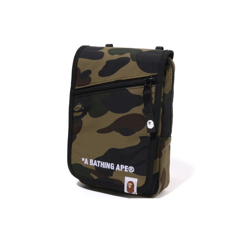 A Bathing Ape Ape Print Camouflage Design Fabric Crossbody Shoulder Bag Regular Men Bags Yellow Green 0ZXBGM004901P