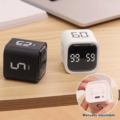 Productivity Cube Timer Mute Vibrate and Adjustable Sound Alert Mini Digital Timer Electronic Timer for Cooking Fitness Studying